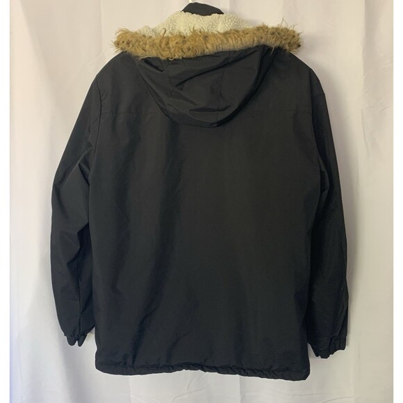 Leduntino Find Your Own Way Faux Fur Hooded Waterproof Jacket Black size L - Picture 4 of 12
